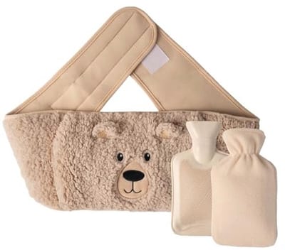 Extra lange 3-in-1 warmwaterkruikriem van natuurlijk rubber - Lekvrij en afneembaar voor nek, schouders, rug en taille