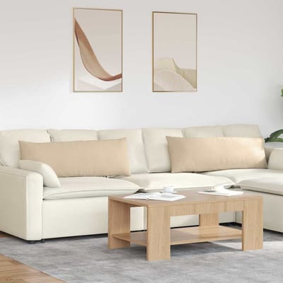 vidaXL - Zitkussens - 2 - st - Stof - Crème - 120 - x - 40 - cm