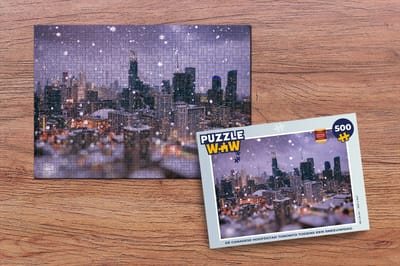 Puzzel De Canadese stad Toronto tijdens een sneeuwdag - Legpuzzel - Puzzel 500 stukjes
