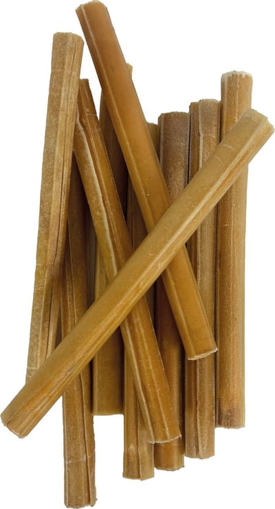 Petsnack - Hondensnacks - Geperste Kauwstaaf Met Zalm - Gedroogde Buffelhuid - 25.5 cm - 10 stuks
