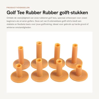 Dailygoods- Golf Tee Rubber - 8-delige Set - Onbreekbare Golftees - Driving Range Tee - Flexibel en Duurzaam - Ideaal voor Training - Golfstokken