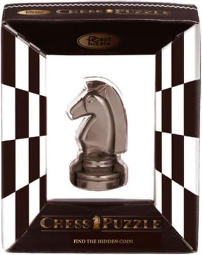 Cast Chess Puzzle - Knight - Black