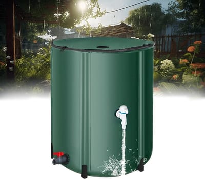 Opvouwbare regenton - Wateropslag tank - Tuin bewateren - Inclusief standaard - 160 Liter - Groen