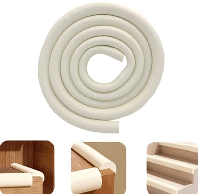 1 rol stootstrip - stootbeschermingsmat - tafelhoekbeschermer - babyveiligheidsmat - zelfklevend - op maat knipbaar - geschikt voor tafelhoeken, traptreden, muren (wit, 3cm*2m)