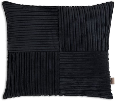 Knit Factory Ritz Sierkussen - Vierkant kussen - Kussen woonkamer - Bank kussen - Decoratie kussen - Modern - Zwart - 50x50 cm - Superzacht - Kussenhoes inclusief kussenvulling
