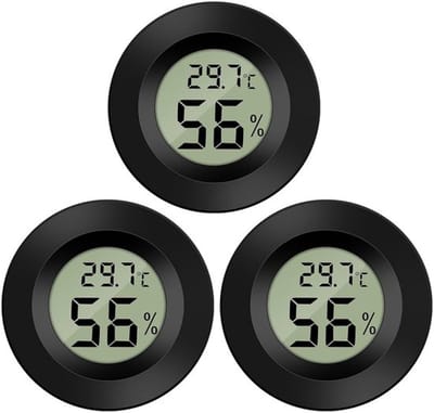 Digitale Minithermometer en Hygrometer - Temperatuur en Luchtvochtigheid - Draagbaar Design - LCD-Scherm - Voor Koelkast en Aquarium - 3...