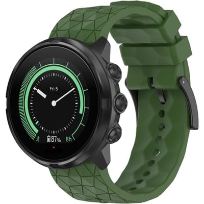 Bracelet en Silicone Compatible pour Montre Intelligente GPS Suunto 9 SUUNTO 9 Baro Sport Poignet HR Bracelet de Remplacement Military green gray