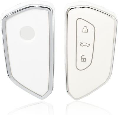 Beschermende Sleutelhoes voor Auto's - TPU Sleutelcover met 3 Knoppen voor VW Golf 8, Seat Leon en Skoda Octavia