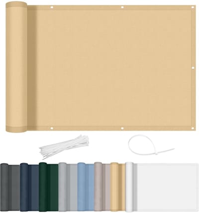 Store_8 - Balkonscherm - Privacy bescherming - Waterdicht - Sand Beige - Inkijkbescherming - Veilig voor kinderen en huisdieren - Geschikt voor bal...