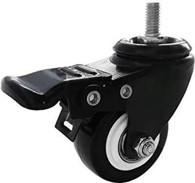 2 Inch M8 15mm Lockable Swivel Casters - Set of 4 Heavy Duty Polyurethane Wheels