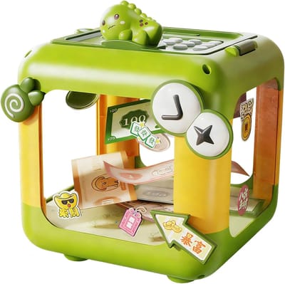 Spaarvarken Cijferslot - Geldkluis Kinderen - Vroeg Leren - Automatisch Sluiten - 16x16x21 cm