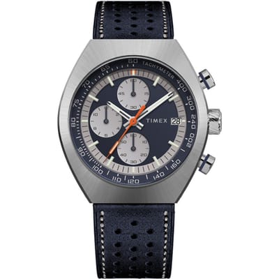 Timex Trend Legacy TW2W93500 Horloge - Leer - Blauw - Ø 42 mm