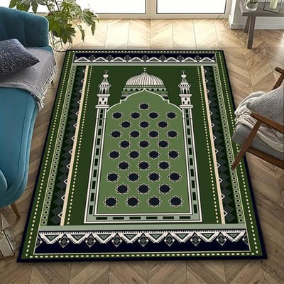 Moslim Gebed Antislip Tapijt Kamer Mat Woonkamer Slaapkamer Bank Groot Oppervlak Mat Dagelijks Gebed Zacht Tapijt Ramadan Cadeau voor Vriend 80x140cm (31x55in)