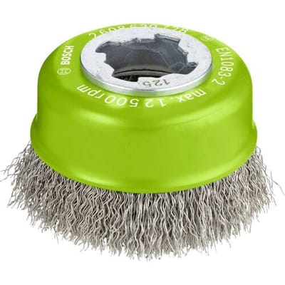 Bosch Accessories Komborstel X-LOCK Clean for Inox, 75 mm, 0,3 mm, gegolfde roestvrije staaldraad 2608620728 2608620728 1 stuk(s)