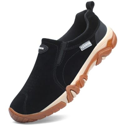 Heren Leren Casual Schoenen Comfortabele Loafers Herenschoenen Hoge Kwaliteit Outdoor Wandelen Ademende Leren Sneakers Herenschoenen 39 zwart