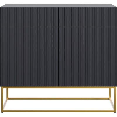 Selsey Veldio - Dressoir 2-deurs 100 cm - Zwart met gouden poten
