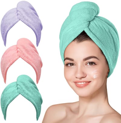 VHV - Haarhanddoek - Haartulband 3 Stuks - Sneldrogende Hair Wrap - Voor Douche, Spa en Reizen