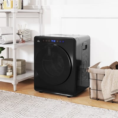 HOMCOM Wasdroger Roestvrij staal, ABS 49L x 43B x 61H cm Zwart
