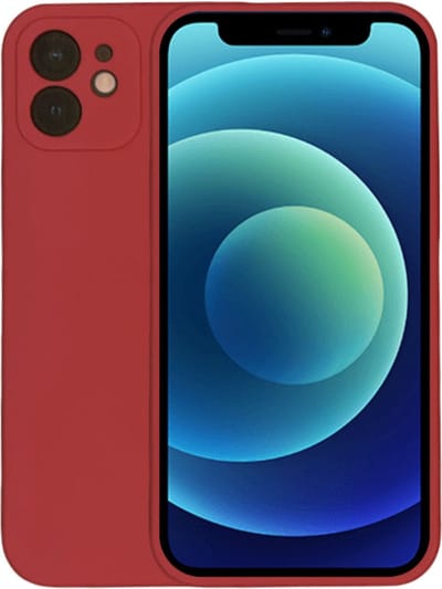 Smartphonica Telefoonhoesje Geschikt voor iPhone 12 Pro Max siliconen hoesje - Backcover Siliconen Case - Rood geschikt voor iPhone 12 Pro Max