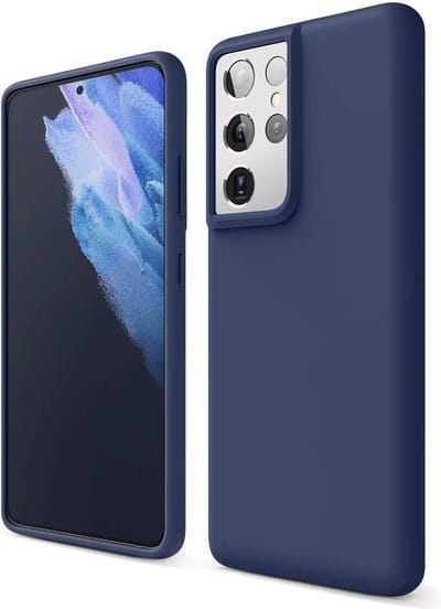 Hoesje Geschikt Voor Samsung Galaxy S21 Ultra hoesje - S21 Ultra hoesje Navy - Hoesje Geschikt Voor Samsung Galaxy S21 Ultra hoesje Nano Liquid siliconen Backcover- hoesje Hoesje Geschikt Voor Samsung Galaxy S21 Ultra
