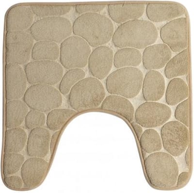 Urban Living Badkamerkleedje/wc badmat tapijt - memory foam - beige - 49 x 49 cm