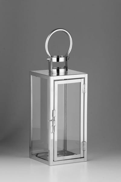 Oosterse Lantaarn - Windlicht Decoratie - Sfeerverlichting Creëren - Roestvrij Staal & Glas - 30 cm Hoog - Zilver