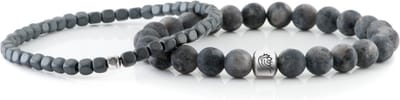 Kralen Armband Heren Luke Grey – DTCH.FIT - 8mm Labradoriet en 4mm Hematiet – One size