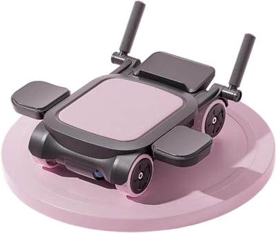 Buikwiel Trainer 4-Wiel – Slider voor Buikspieren, Core Workout, Abdominal Training, Automatische Rebound, Antislip Home Gym Fitnessapparaat-Roze