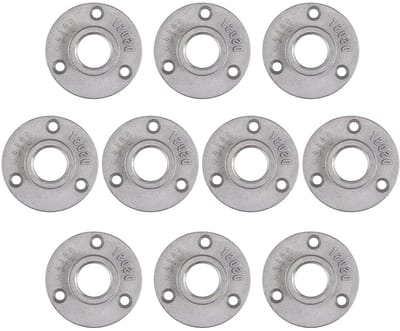 BSP flens 3/4 inch - zilvergrijs - 10 stuks - gietijzer - ideaal voor meubelconstructies - ShopVlot