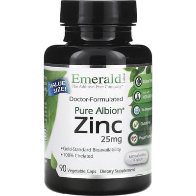 Emerald Laboratories, Pure Albion, Zink, 25 mg, 90 Veggie Capsules