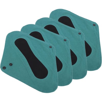 4 stuks Herbruikbare Inlegkruisjes Wasbare Maandverbanden Puur Katoen Herbruikbare Menstruatiepads voor Vrouwen black