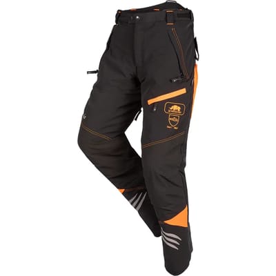 SIP Protection Ninja Kettingzaagbroek, klasse 1 type A - Zwart/Fluo oranje - kort - M