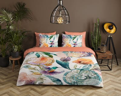 HIP dekbedovertrek mandalas en bloemen - 1 persoons 140x200/220 cm - Multi - 100% Katoen satijn