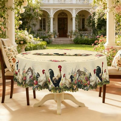 Couronne de fleurs du Jour de l'Indépendance Nappe rectangulaire imperméable Fleur étoile rouge bleue Drapeau USA Housse de table pour dîner cuisine 140x180cm black