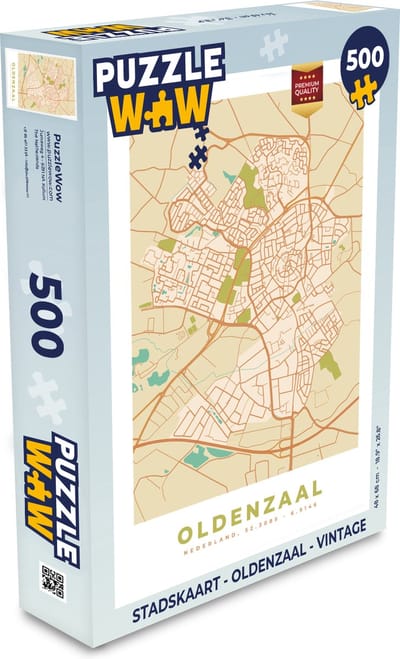 Puzzel Stadskaart - Oldenzaal - Vintage - Legpuzzel - Puzzel 500 stukjes - Plattegrond