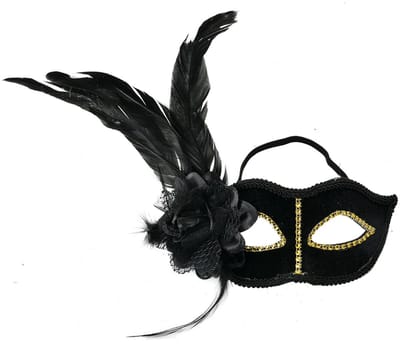 Clayre & Eef Masker Venetiaans 22x9x21 cm Zwart Polyester