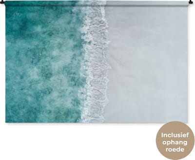 Wandkleed - Wanddoek - Strand - Zee - Golven - 180x120 cm - Wandtapijt