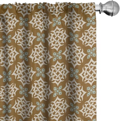 ABAKUHAUS Oriëntaalse Gordijnen – 2-delige set 75x225 cm, microvezel, halfschaduw, geometrisch
