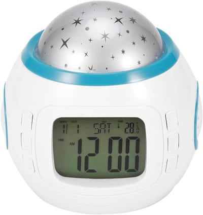 Projectie Wekker - Nachtlamp Klok - Wakker Worden - LCD Tijd Projectie - 10.5 cm - Wit