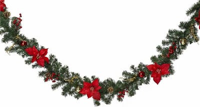 Luxe Kerst Guirlande - Compleet met decoratie - kerst versiering - Groen & Rood - 270 cm
