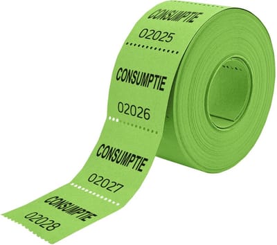 CombiCraft kleine consumptiebon op rol groen - 5 rollen - 5x500 bonnen