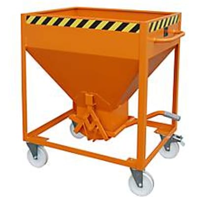 Silocontainer type SR 375, wielen, inhoud 375 liter, oranje RAL 2000