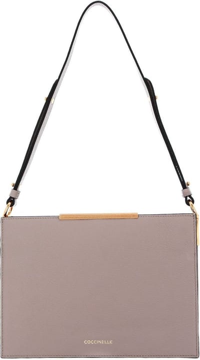 COCCINELLE Leren Schoudertas Delices Flat Shoulder Bag Powder Pink Beige