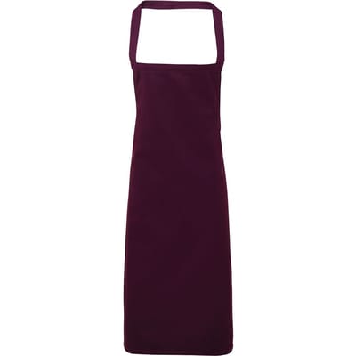 Premier Dames/Dames Slim Apron (geen Zak) / Werkkleding (Pakket van 2) (Aubergine)