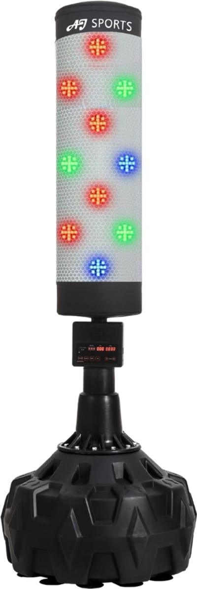 AJ-Sports Smart Reflex trainer - Bokszak - 190cm Hoog - Reflextrainer - Boksbal - Boxbal - Bokspaal - Boxing - Boksen - Sport - Kickboksen - Met zand, grind of water vulbare voet - Zwart - Makkelijk verplaatsbaar