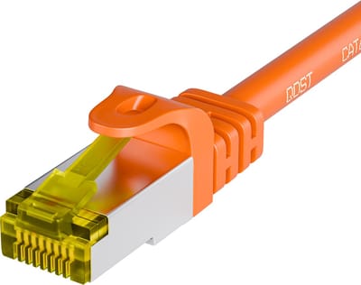 Qost - CAT7 10G internetkabel - SFTP PIMF - 10 Gbps / 500 MHz - 100% koper - RJ45 Connectoren - Patchkabel / Netwerkkabel - 0.15 meter - Oranje