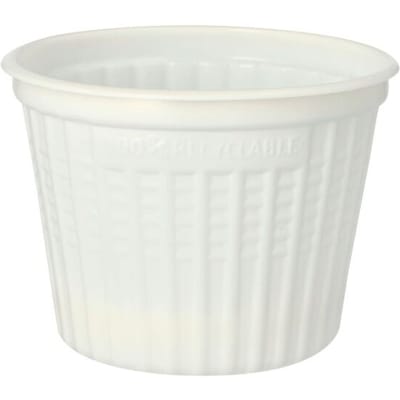 Snack- en soepbekers, PP 500 ml Ø 11,5 cm · 8,5 cm wit (25 stuks) zonder deksels. Herbruikbaar.