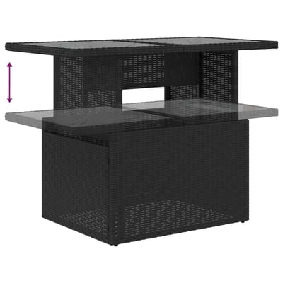 vidaXL - Tuinbank - Set - 6 - st - Zwart - en - Crème - poly - rattan