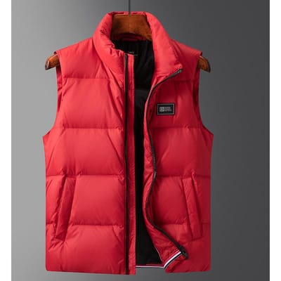 Gilet en duvet de canard blanc pour homme, nouveau gilet chaud d'extérieur, automne et hiver, 90 L red