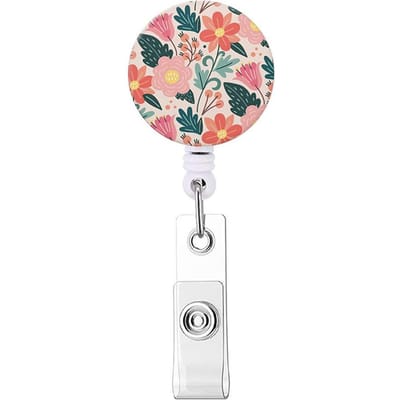 Creatieve Bloem Uittrekbare Verpleegkundige Badgehouder Badge Reel Clip Bloem Studenten Naamlabel ID-Kaarthouder Lanyards Accessoires white